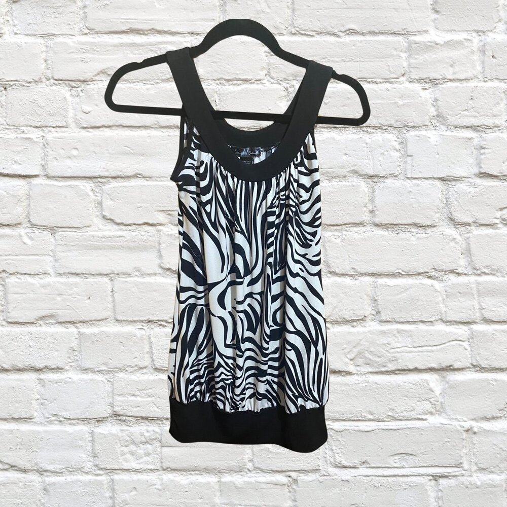 Women's Zebra Print Sleeveless Blouse